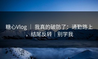 糖心Vlog ｜ 我真的破防了：通勤路上，结尾反转｜别学我