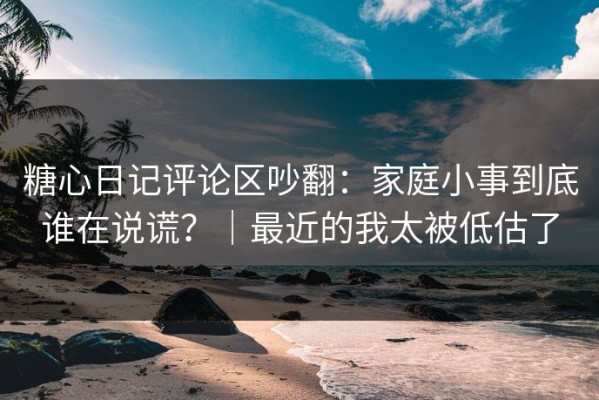 糖心日记评论区吵翻：家庭小事到底谁在说谎？｜最近的我太被低估了