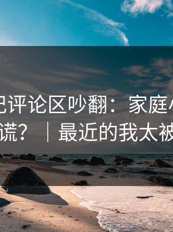 糖心日记评论区吵翻：家庭小事到底谁在说谎？｜最近的我太被低估了
