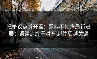 把争议点拆开看：黑料不打烊最新进展：误读点终于对齐 越往后越关键