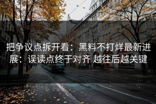 把争议点拆开看：黑料不打烊最新进展：误读点终于对齐 越往后越关键