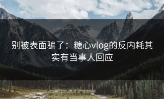 别被表面骗了：糖心vlog的反内耗其实有当事人回应