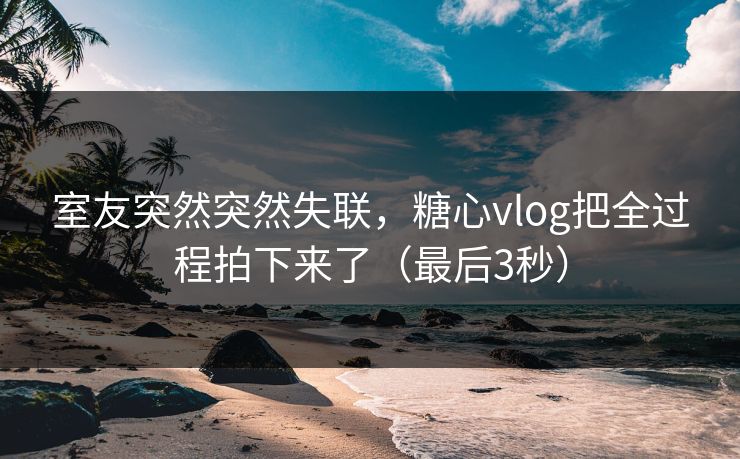 室友突然突然失联，糖心vlog把全过程拍下来了（最后3秒）
