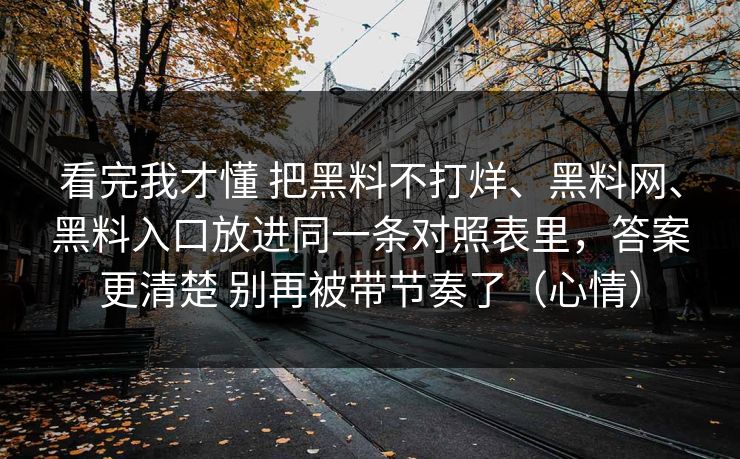 看完我才懂 把黑料不打烊、黑料网、黑料入口放进同一条对照表里，答案更清楚 别再被带节奏了（心情）