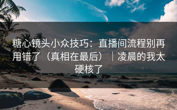 糖心镜头小众技巧：直播间流程别再用错了（真相在最后）｜凌晨的我太硬核了