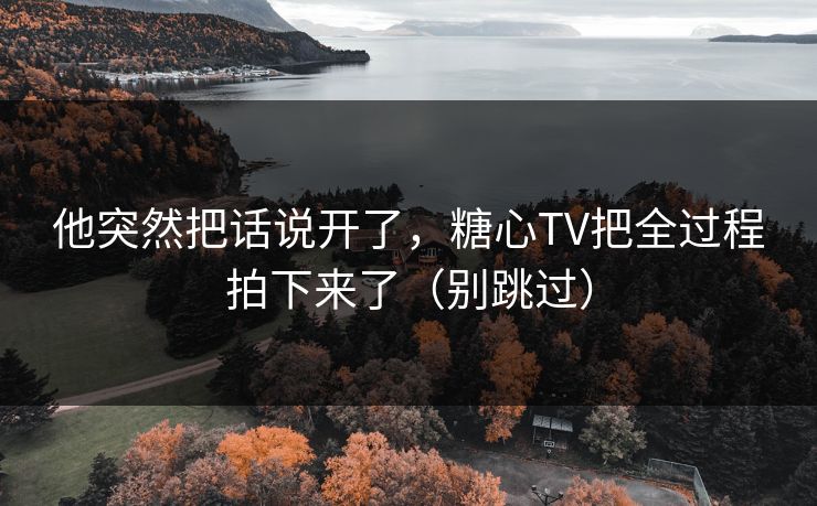 他突然把话说开了，糖心TV把全过程拍下来了（别跳过）