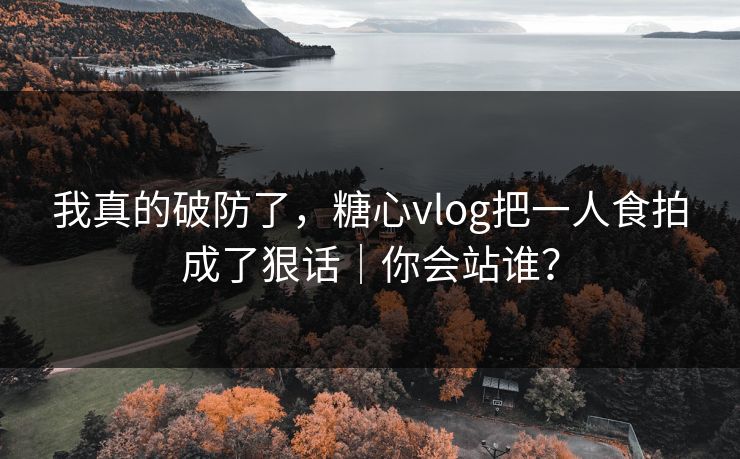 我真的破防了，糖心vlog把一人食拍成了狠话｜你会站谁？