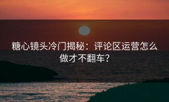 糖心镜头冷门揭秘：评论区运营怎么做才不翻车？