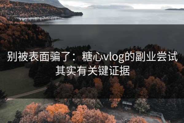 别被表面骗了：糖心vlog的副业尝试其实有关键证据