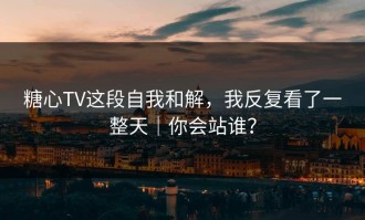 糖心TV这段自我和解，我反复看了一整天｜你会站谁？