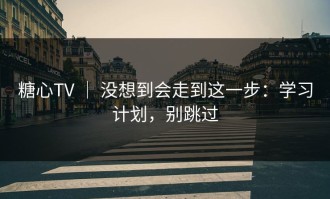 糖心TV ｜ 没想到会走到这一步：学习计划，别跳过