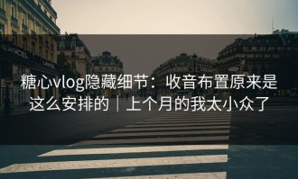 糖心vlog隐藏细节：收音布置原来是这么安排的｜上个月的我太小众了
