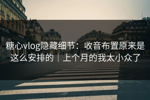 糖心vlog隐藏细节：收音布置原来是这么安排的｜上个月的我太小众了