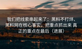 我们把线索串起来了：黑料不打烊、黑料网在核心事实，把重点抓出来 真正的重点在最后（进展）