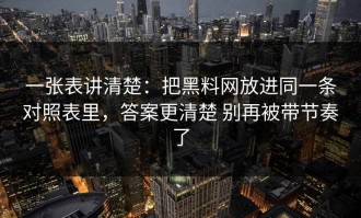 一张表讲清楚：把黑料网放进同一条对照表里，答案更清楚 别再被带节奏了