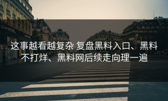 这事越看越复杂 复盘黑料入口、黑料不打烊、黑料网后续走向理一遍