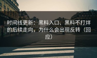 时间线更新：黑料入口、黑料不打烊的后续走向，为什么会出现反转（回应）