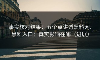 事实核对结果：五个点讲透黑料网、黑料入口：真实影响在哪（进展）