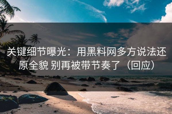关键细节曝光：用黑料网多方说法还原全貌 别再被带节奏了（回应）