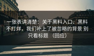 一张表讲清楚：关于黑料入口、黑料不打烊，我们补上了被忽略的背景 别只看标题 （回应）