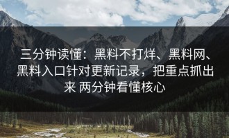三分钟读懂：黑料不打烊、黑料网、黑料入口针对更新记录，把重点抓出来 两分钟看懂核心