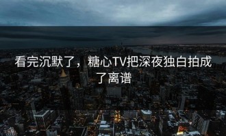 看完沉默了，糖心TV把深夜独白拍成了离谱