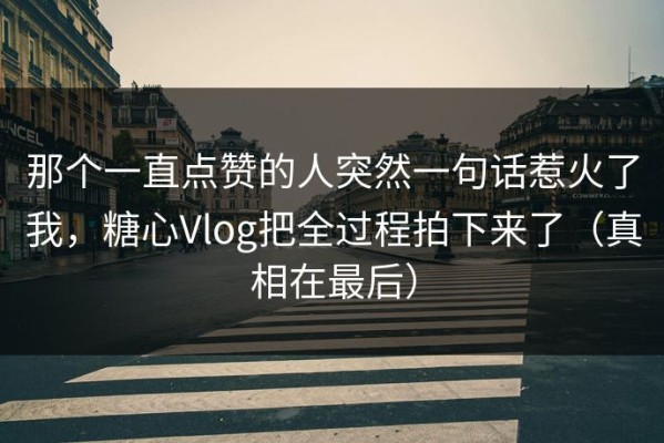 那个一直点赞的人突然一句话惹火了我，糖心Vlog把全过程拍下来了（真相在最后）