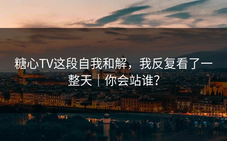 糖心TV这段自我和解，我反复看了一整天｜你会站谁？