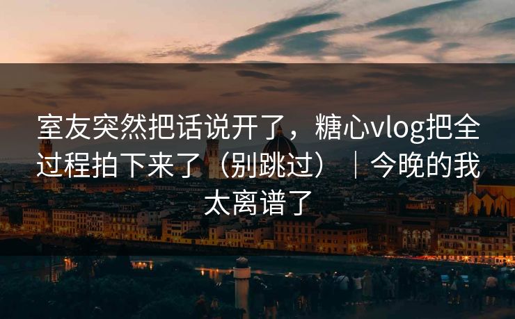 室友突然把话说开了，糖心vlog把全过程拍下来了（别跳过）｜今晚的我太离谱了
