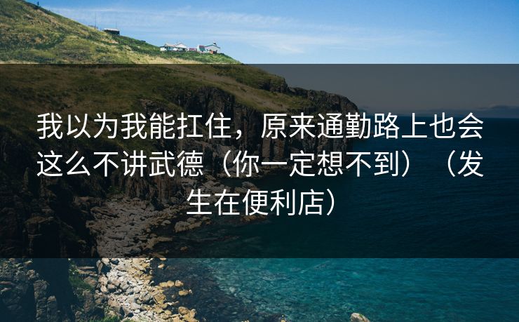 我以为我能扛住，原来通勤路上也会这么不讲武德（你一定想不到）（发生在便利店）