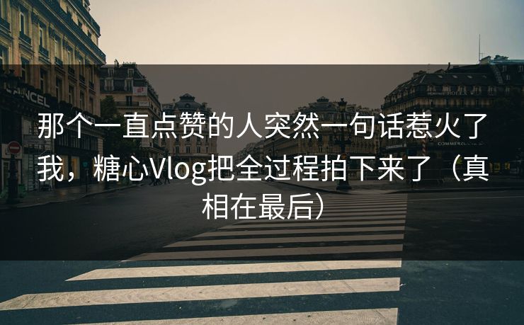 那个一直点赞的人突然一句话惹火了我，糖心Vlog把全过程拍下来了（真相在最后）